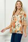 Blusa Campesina Estampada Transparente Missy: Elegancia Bohemia