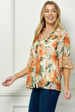 Blusa Campesina Estampada Transparente Missy: Elegancia Bohemia
