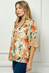 Blusa Campesina Estampada Transparente Missy: Elegancia Bohemia