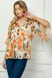Blusa Campesina Estampada Transparente Missy: Elegancia Bohemia