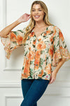 Blusa Campesina Estampada Transparente Missy: Elegancia Bohemia