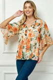 Blusa Campesina Estampada Transparente Missy: Elegancia Bohemia