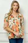 Blusa Campesina Estampada Transparente Missy: Elegancia Bohemia