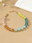Pulsera Multicolor de Cuentas con Dije de Moneda - Elegancia y Estilo