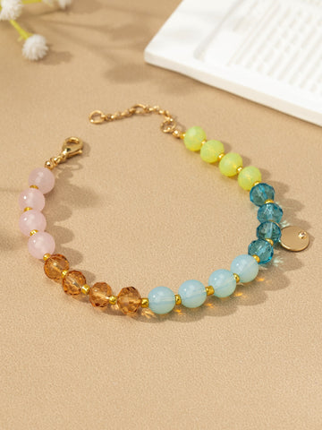 Pulsera Multicolor de Cuentas con Dije de Moneda - Elegancia y Estilo