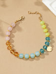 Pulsera Multicolor de Cuentas con Dije de Moneda - Elegancia y Estilo