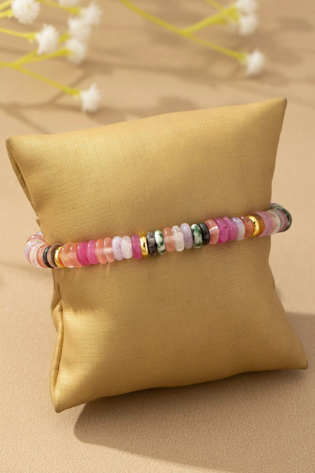 Elegante Pulsera Elástica de Cuentas de Ágata | Joyería Exclusiva by Yanet Collective