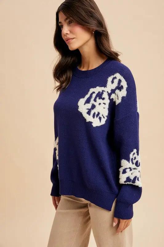Suéter Tejido Mujer - Floral Intarsia - Corte Holgado by IN LOOM