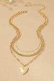 Collar de 3 Capas con Cadena Mixta y Colgante de Corazón: Elegancia en Cada Detalle