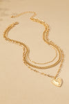 Collar de 3 Capas con Cadena Mixta y Colgante de Corazón: Elegancia en Cada Detalle