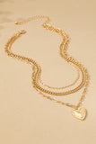 Collar de 3 Capas con Cadena Mixta y Colgante de Corazón: Elegancia en Cada Detalle