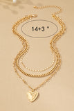 Collar de 3 Capas con Cadena Mixta y Colgante de Corazón: Elegancia en Cada Detalle