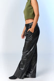 Pantalón Wide-Leg de Piel Sintética Jade para Mujer en México