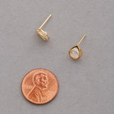 14K Gold Dipped Cz Teardrop Earring