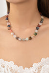 Collar de piedra de ágata con forma de corazón: Elegancia natural para tu estilo