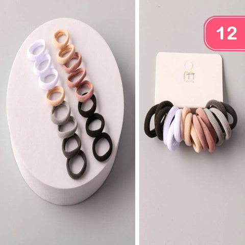 Ligas de cabello tonos grises, rosa, beige, blanco, negro