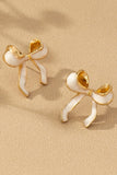Color Enamel Bow Earrings