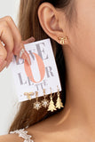 Trío de Aretes Navideños: Copo de Nieve, Lazo y Árbol