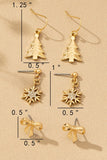Trío de Aretes Navideños: Copo de Nieve, Lazo y Árbol