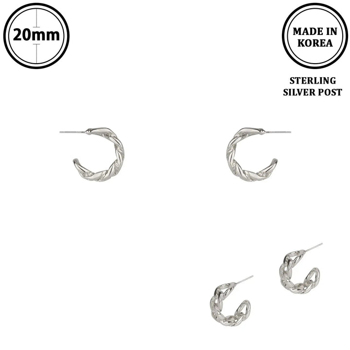 Aretes Pendientes de Aro Trenzado en Plata de Ley by Joia Accessory