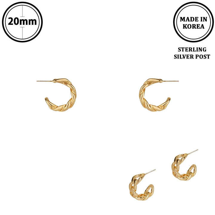 Pendientes de Aro Trenzado en Plata de Ley by Joia Accessory