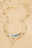 Collar Floral de Cuentas de Cristal Impermeable de 3 Filas: Elegancia y Estilo Duraderos