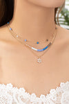 Collar Floral de Cuentas de Cristal Impermeable de 3 Filas: Elegancia y Estilo Duraderos