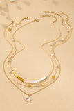 Collar Floral de Cuentas de Cristal Impermeable de 3 Filas: Elegancia y Estilo Duraderos