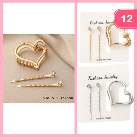Pinza corazón y clips metálicos
