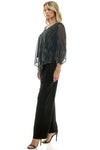 Conjunto de Blusa Tipo Poncho con Cuello en V y Pantalón Recto de 2 Piezas