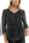 Conjunto de Blusa Tipo Poncho con Cuello en V y Pantalón Recto de 2 Piezas