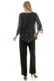 Conjunto de Blusa Tipo Poncho con Cuello en V y Pantalón Recto de 2 Piezas