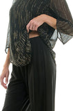 Conjunto de Blusa Tipo Poncho con Cuello en V y Pantalón Recto de 2 Piezas