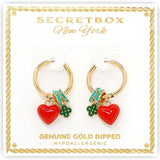 Aro Huggie "Secret Box Heart Charm" para Dama - Elegancia y Estilo en Plata Esterlina