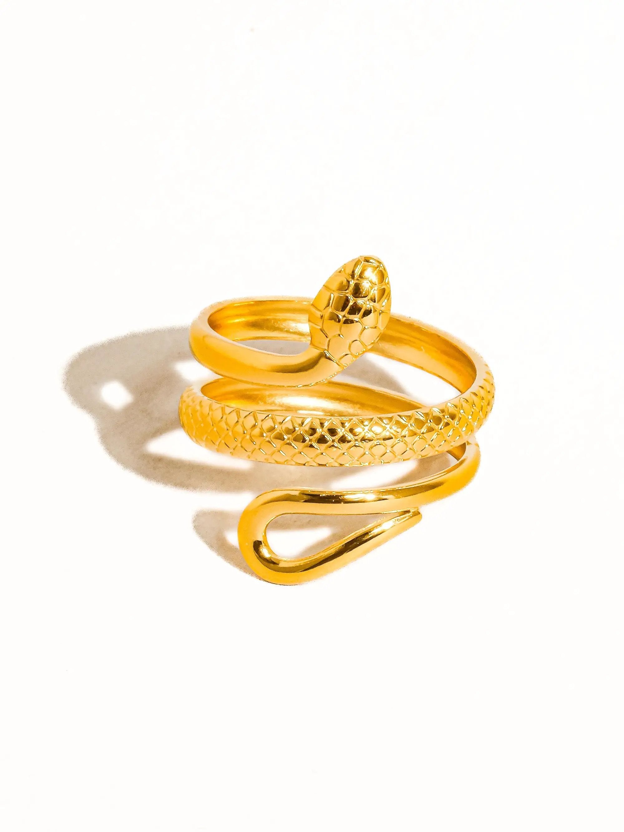 Anillo Serpiente Oro 18K Bañado En Acero Inoxidable Resistente A La Oxidación Colección Lujo Edición Limitada by Yanet Collective