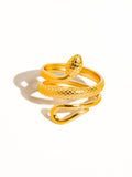 18k Gold Non-tarnish Serpent Ring