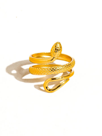 18k Gold Non-tarnish Serpent Ring