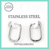 Aretes Aro Huggie de Acero Inoxidable para Dama, Estilo Minimalista
