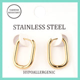 Aro Huggie de Acero Inoxidable para Dama, Plateado, Estilo Minimalista