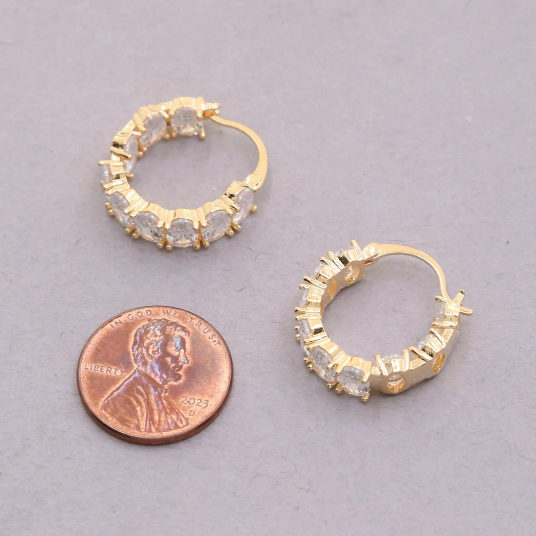 Arracadas de Oro de 18k Sodajo Cz - Elegantes y Brillantes by Sodajo