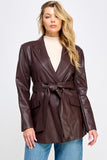 Gabardina Blazer Vinipiel con Cinturón