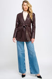 Gabardina Blazer Vinipiel con Cinturón