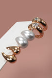 Pendientes de aro con forma de lágrima y perla en oro