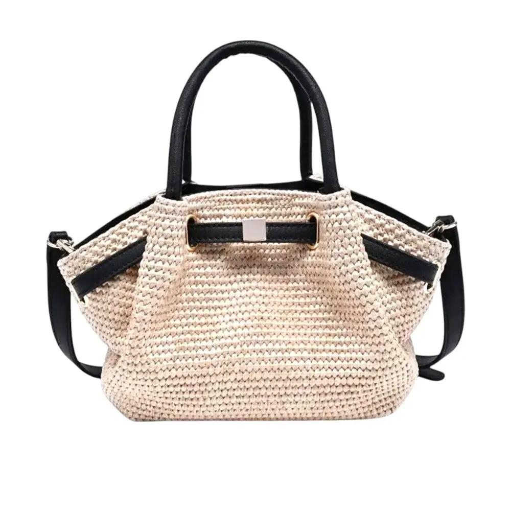 Bolsa Crossbody de Paja Tejida con Herrajes Dorados | Estilo Boho Chic Mujer by joiaaccessory.com
