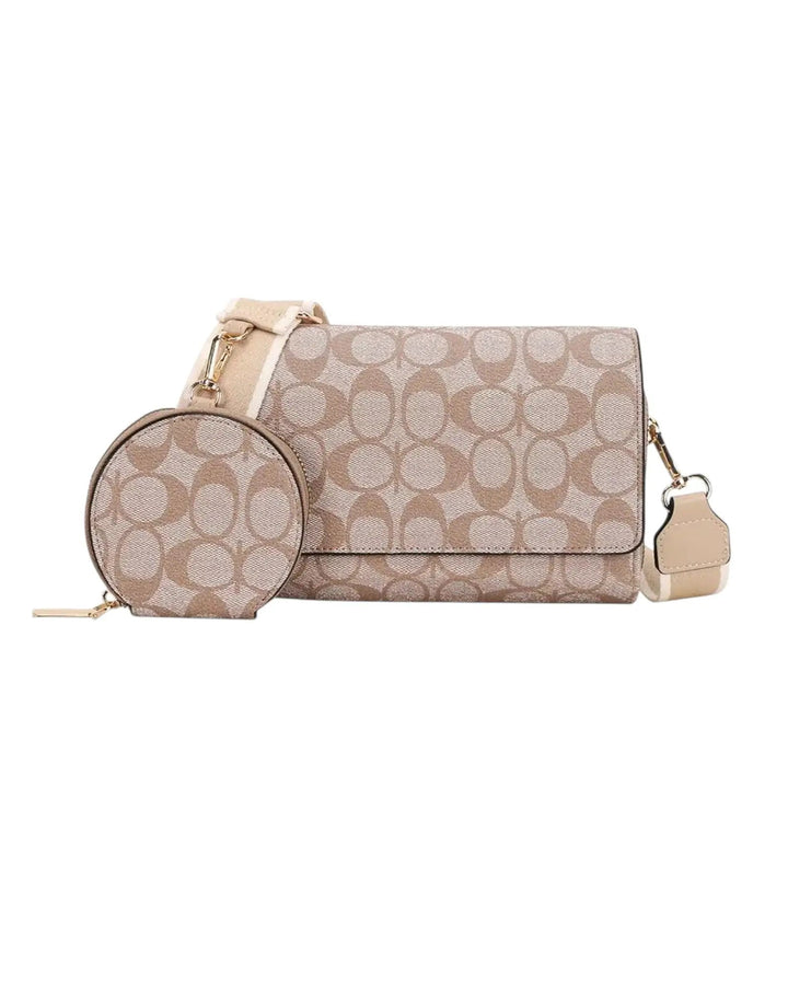 Bolsa crossbody 2 en 1 con estampado ovalado y monedero incluido by Joia Accessory