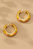 Non Tarnish Flower Huggie Hoop Earrings
