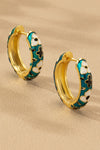 Pendientes de aro Huggie con flores, resistentes al deslustre