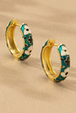Pendientes de aro Huggie con flores, resistentes al deslustre