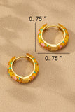 Non Tarnish Flower Huggie Hoop Earrings