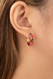 Pendientes de aro Huggie con flores, resistentes al deslustre